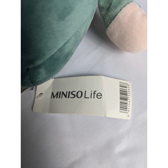 Miniso Life Plush Green Santa Claus Soft Rare Christmas Holiday Toy Elf Tags - Picture 3 of 6